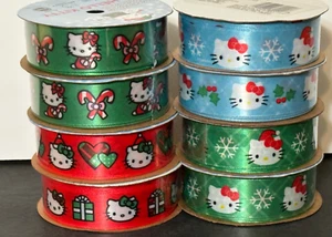 Band Hello Kitty Weihnachten 8 Rollen Satin Kostenloser Versand - Bild 1 von 1