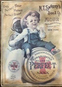 N.T. Swezey’s Son & Co. Flour Perfect Metal Repro Sign 17” X 12.5” - Picture 1 of 7