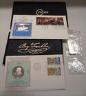 Lot - .999 Silver Bars & Silver Coin - Loose and Part of First Day Covers