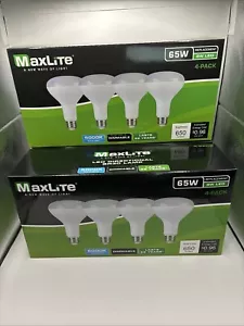 12 BULBS MAXLITE LED DIMMABLE RECESSED DAYLIGHT 5000K 8W 65W BR30 650 LUMENS NEW - Picture 1 of 4
