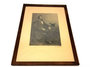 Abraham Lincoln Timothy Cole SC 1919 signierter Wandbilddruck Holzstich - Bild 1 von 12