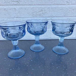 Vintage Fostoria Woodland blau Champagner und/oder Sherbet Gläser (3) - Bild 1 von 9