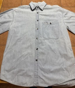 Levi's San Francisco Men Button Up Shirt Sz S Blue Denim Chambray Cotton Logo - Picture 1 of 6