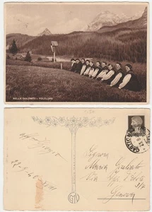 NELLE DOLOMITI - BELLUNO - FOLCLORE - SPEDITA DA CASTION - VIAGG. 1940 -25951- - Picture 1 of 1