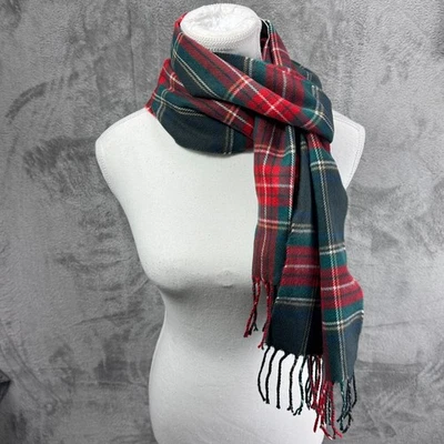 Bufanda para mujer 100 % cachemir tartán a cuadros con flecos OS Academia vacaciones hiedra preppy Foto 1 de 4