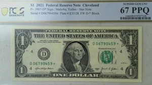 2021 $1  STAR Note SUPERB GEM UNC 67 PPQ D06790459* Sequential's Are Available - Picture 1 of 2