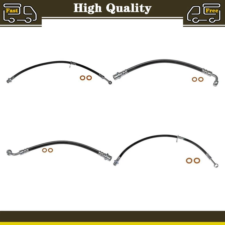 4 Front Rear Brake Hose Brake Line Fits Hino 195 5.0L - Image 1 of 4