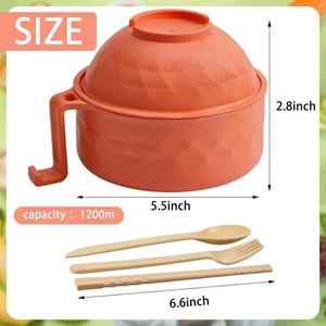 Set 4 fornelli per ramen a microonde 33 oz set ciotola ramen rapida tagliatelle e - Foto 1 di 12