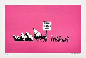 BANKSY/NOT BANKSY - Luxury rentals only 2/5 - Original spray paint, certificate - Picture 1 of 8