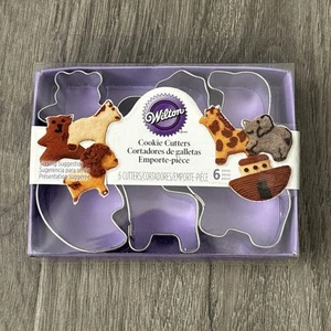 Wilton Animals Noah's Arc 6 Bite-Size Cookie cutters 6 shapes makes mini cookies - Picture 1 of 4