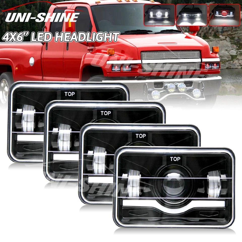4PCS LED Headlights 4"X6" DOT 2003-2009 fit Chevy Kodiak C4500 C5500 Sealed Beam - Image 1 of 4