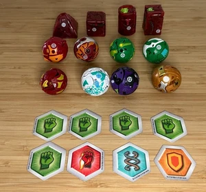 Spin Master "Bakugan Battle Brawlers" 12x Toy Figure LOT + 8 Tokens READ vintage - Picture 1 of 18
