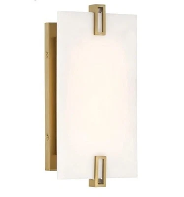 Aplique de pared Minka Lavery Aizen LED 12", latón suave/blanco - 924-695-L Foto 1 de 4