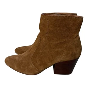 Chelsea & Violet Jane Wildleder Leder Blockabsatz Stiefeletten hellbraun Größe 8,5 Western - Bild 1 von 14