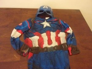 Captain America halloween costume and mask USED youth small 4-6 defects - Picture 1 of 4