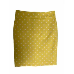 Ann Taylor Women’s Pencil Skirt Size 6 Yellow White Polka Dot Fully Lined - Picture 1 of 14