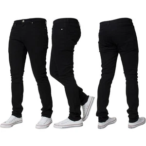 Kruze Mens Jeans Skinny Stretch Slim Fit Flex Denim Trouser Pants UK Waist Sizes - Picture 1 of 44