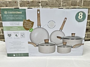 Masterclass Healthy Options 8 Pc Cookware Set Non Stick Ceramic Coating Tan NEW - Picture 1 of 8