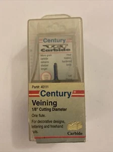 Century Drill & Tool 40111 Veining Router Bit, 1/8" /1/4" shank - Picture 1 of 4