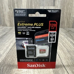 SanDisk Extreme 128GB UHS-I U3 200mbs Speed MicroSDXC Memory Card SD Adapter - Picture 1 of 9