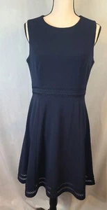 CALVIN KLEIN Navy Sleeveless Fit/Flare Dress-Size 12P  - Picture 1 of 9