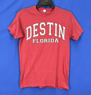 CAMISETA Informal DESTIN FLORIDA Para Mujer ROJA/BLANCA Jersey Tejido MANGA CORTA Talla S Foto 1 de 4