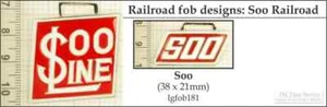 Llaveros decorativos para ferrocarril Soo, varios diseños y opciones de correa de cuero - Imagen 1 de 4