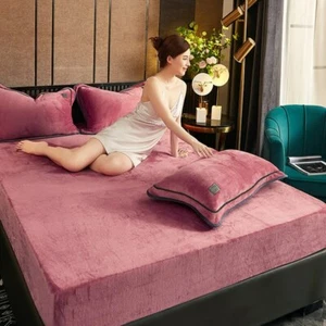 Thicken Flannel Elastic Fitted Sheet Mattress Protector Cover Super Double Bed - Picture 1 of 22