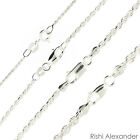 925 Sterling Silver Diamond Cut Rope Chain Necklace .925 Italy All Sizes