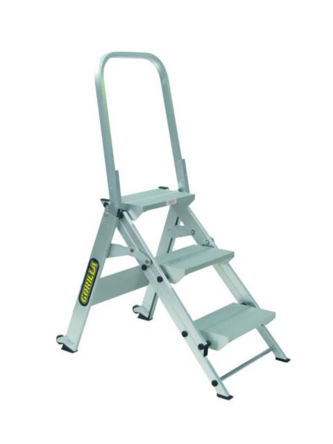 Gorilla Heavy Duty 3-Step Foldable Ladder - Silver (GOR-3STAIR)
