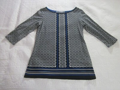 Top Max Studio para mujer talla S azul/negro estampado geométrico Foto 1 de 4