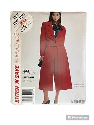 5009 Size 12 14 16 STITCH 'N SAVE Jacket Culottes Suit Long Shorts New Uncut - Image 1 of 2