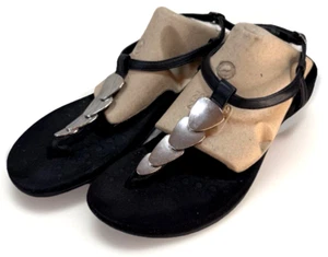 VIONIC Sandal Miami Women's Size 9 Thongs Ankle Leather Black - Picture 1 of 11