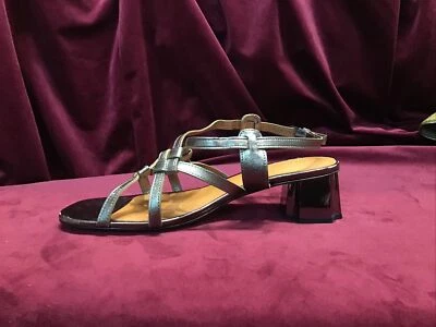 Sandalias De Colección Robert Clergerie Metálicas Doradas Zapato Mujer Años 80 90 Cuero Cobre Foto 1 de 4