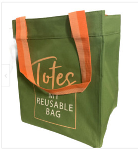 Essential Storage Tote (new) TOTES MY RESUABLE BAG - GREEN W/ ORANGE HANDLES