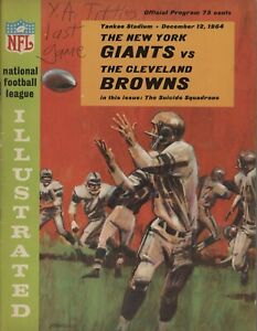 1964 New York Giants Cleveland Browns Official Program YA Tittle HOF Last Game