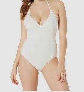 $108 Vince Camuto Women's White Wrap One-Piece Swimsuit Swimwear Size 14 - Picture 1 of 3