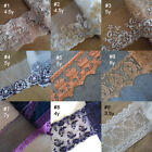 4-7 Yards Tulle Mesh Lace with Embroidered Floral Black,Ivory,Beige,Violet zheh2