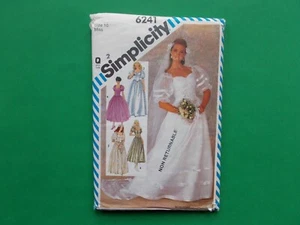 SIMPLICITY #6241 - LINED OR UNLINED FITTED BRIDE / BRIDESMAID DRESS - SIZE 10 - Picture 1 of 3