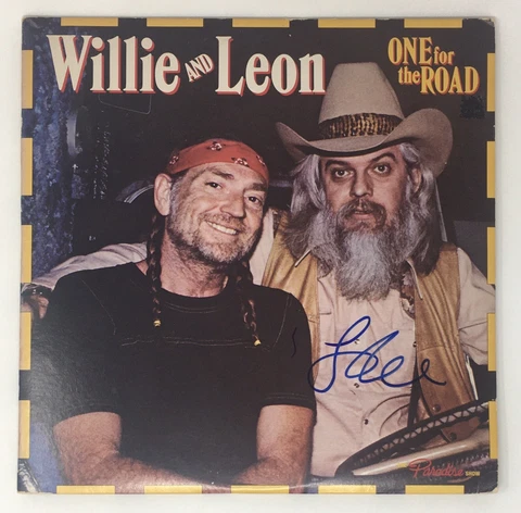 WILLIE NELSON & LEON RUSSELL “One For The Road” SIGNED Autograph Record JSA COA Cover