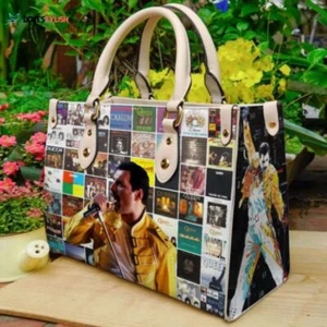 Vintage Freddie Mercury Leder Handtasche & Geldbörse, Freddie Mercury Schultertasche - Bild 1 von 3
