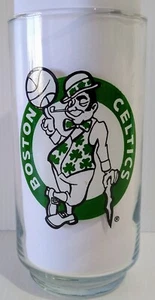 1986 NBA 80s Boston Celtics Basketball World Champions Mobil Glass Cup 5 6/8" - Picture 1 of 2