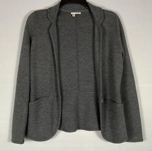 Halogen Cardigan Sweater Women Small Gray Heather Wool Blend Button Long Sleeves - Picture 1 of 8