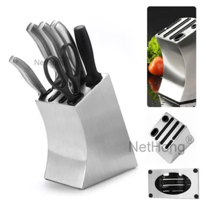 Stainless Steel Knife Block Set Kitchen Knives Organizer Holder Storage for Home - Picture 1 of 11