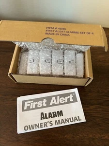 NEW 4D86 First Alert Home Alarm System SET OF 4 Alarms For Windows Or Doors  NIB - Picture 1 of 3