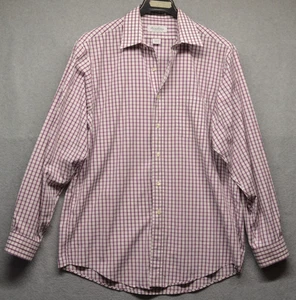 Brooks Brothers Men's Long Sleeve Button Down White/Magenta Striped 16 1/2-34/35 - Picture 1 of 5