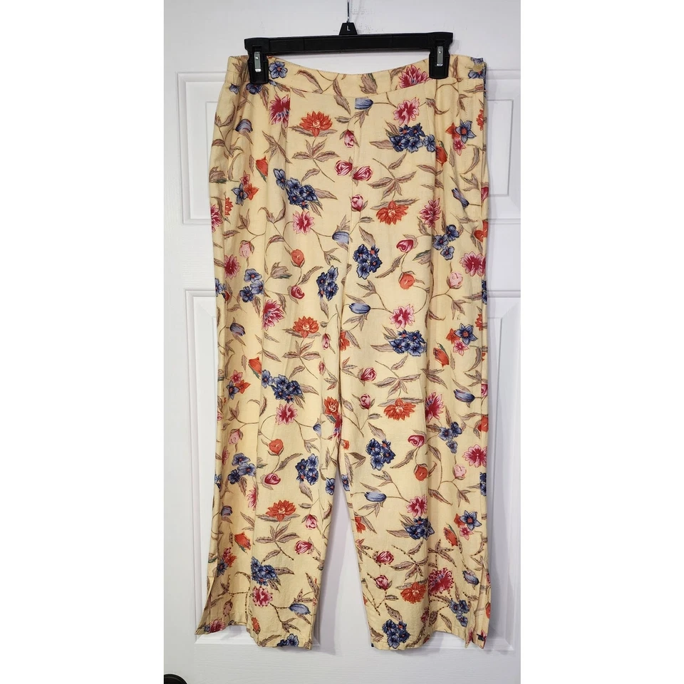 Pantalones al Tobillo Allyson Whitmore Floral Mezcla Lino Talla M Nuevos con Etiquetas Foto 1 de 4
