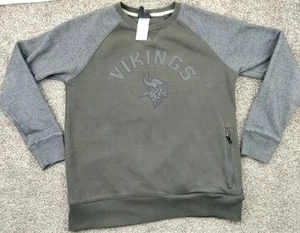 NFL Team Minnesota Vikings Crewneck Logo Sweatshirt Zip Pocket Youth Boys Large - Picture 1 of 13