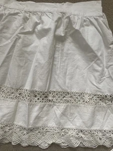 Vintage Victorian Edwardian Cotton Lace Cotton Apron Skirt 76” Circumference - Picture 1 of 3