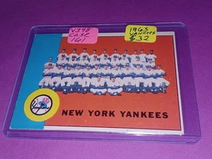 1963 Topps Set-Break #247 Yankees Team Karte Original Vintage  - Bild 1 von 2